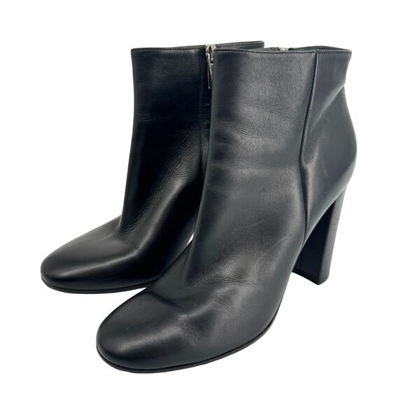 Gianvito Rossi Ankle Boots Almond Toe Leather Ankle Boots Black Size 38.5 - Picture 3 of 12